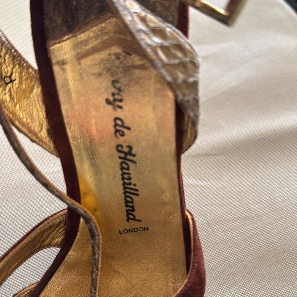Terry de Havilland brown and gold wedges size 36 - Picture 2 of 13